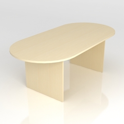 D Ended Conference Table with Solid Legs 2000 x 1000 x 720H
