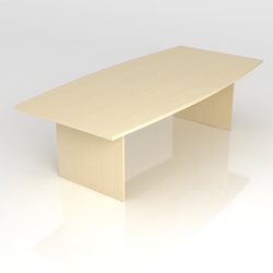 Curved Sides Conference Table with Solid Legs 2400 x 1200 x 720H