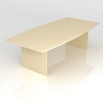 Curved Sides Conference Table with Solid Legs 2400 x 1200 x 720H